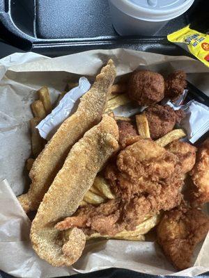 Half tenders half fish