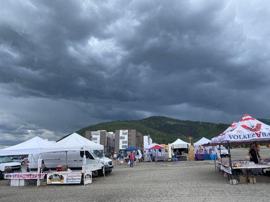 A storm is brewing! The market is open rain or shine.