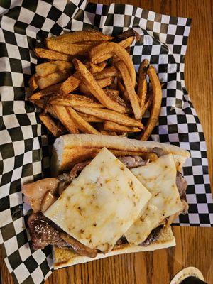 Ribeye sandwich with hand cut fries!