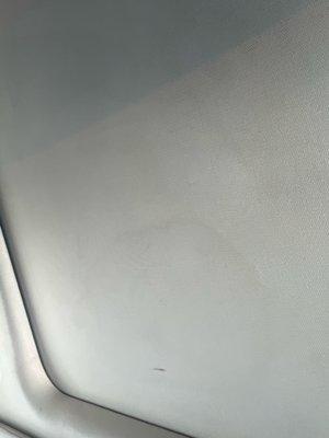 One stained spot on the ceiling of my car