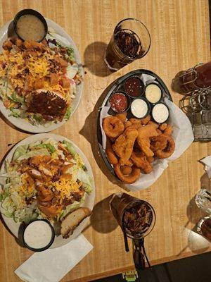 blt salad and combo appetizer.