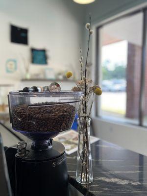 Freshly ground coffee