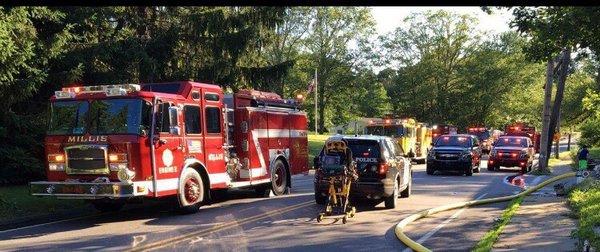 Engine 2 at fire in Medway