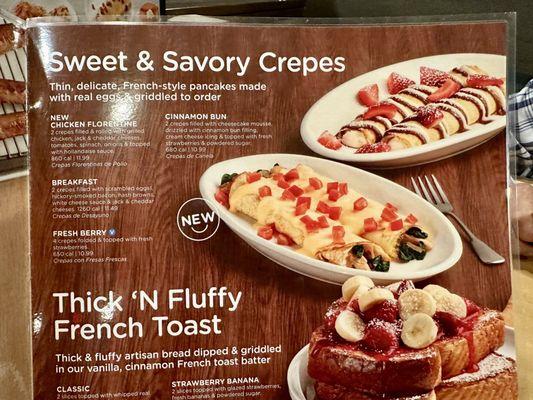 Chicken Florentine Crepes are back!!! 10/12/24