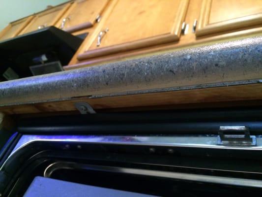 Bullnose edging not painted/refinished all the way properly