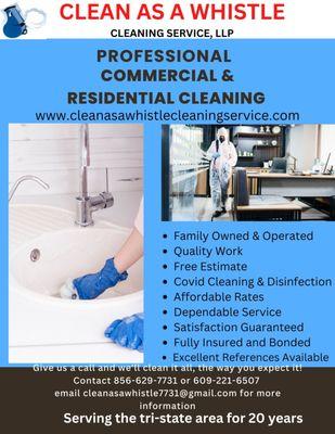 Clean As A Whistle Cleaning Service