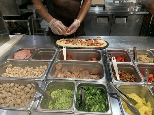 Preparing a personal pizza