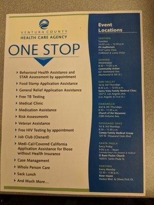 One Stop services for those in need.