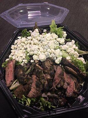 Black & Blue Salad. Steak, Black Beans and Bleu Cheese.