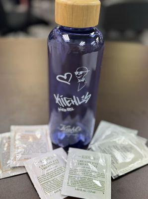 My prize: water bottle with skin care samples