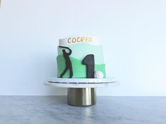 Custom cake. Golf cake