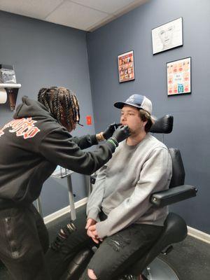 Getting some snake bites with AJ.