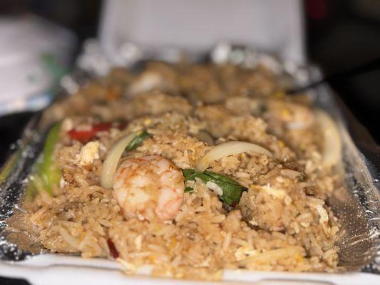 Basil Fried Rice with shrimp