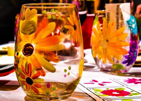 Leslie Hand Painted Glass