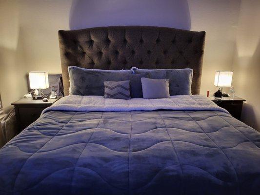 My UGG comforter, all cleaned up and looking great thanks to Liz's