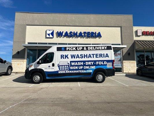 RK Washateria Delivery van