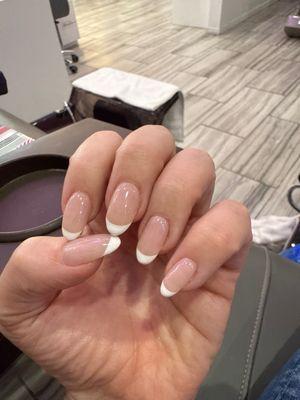 Builder gel (no tips) with hand drawn French