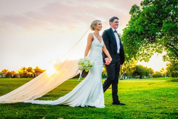 Bride and Groom at The Huntington Club