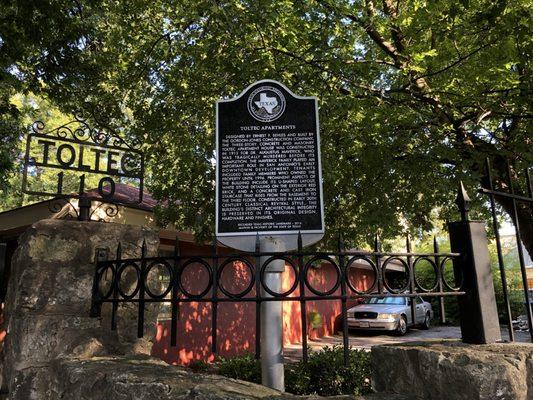 Historical Marker at front gate
