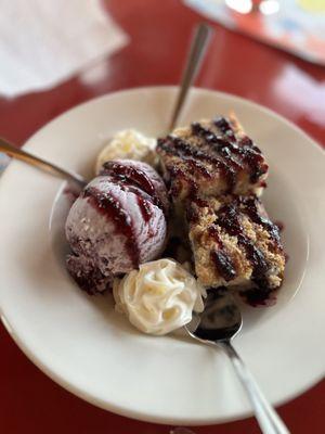 Blueberry cake ala mode blueberry ice cream