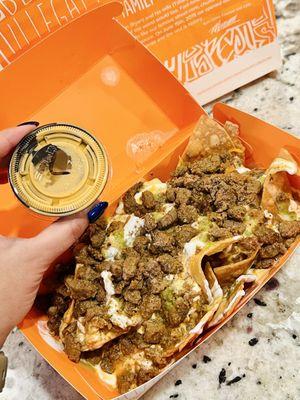 Carne asada BombAF nachos