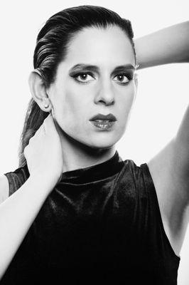 High fashion portrait of female, black and white