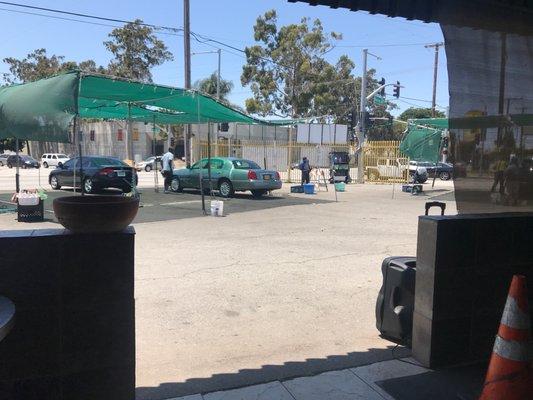 Sitting in the waiting area