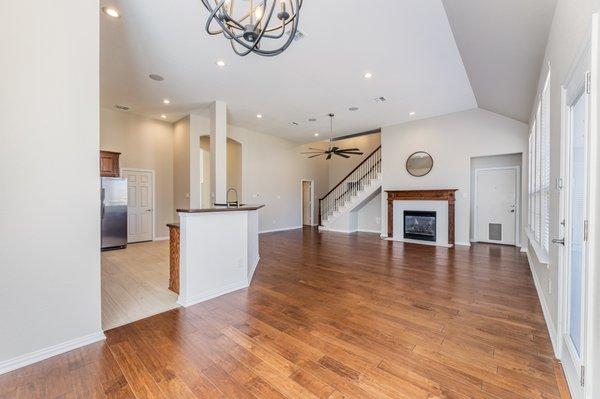 Replaced dining room chandelier, all electrical outlets and light switches throughout the house.