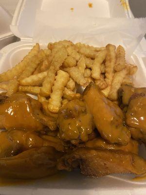 10 piece wings & fries Sweet & Tangy Sauce