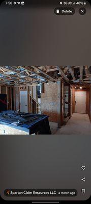 Water loss that started upstairs in the laundry