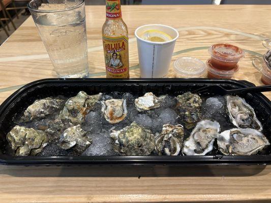 What's left of my oyster feast!!!