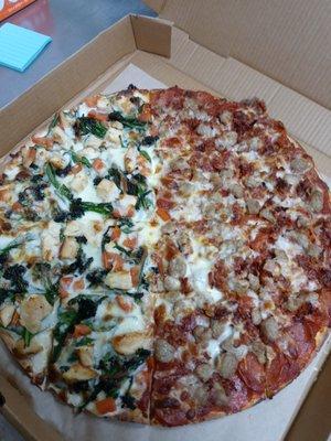 Half Chicken Alfredo & Half Boss Hogg