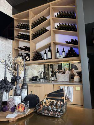 More bottles of wine and Halloween decor