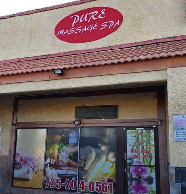 Front Entrance with the phone number.