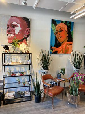 Crystals, local artwork, candles, and more plants!