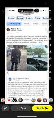 Why did you take your google search down? good thing I keep everything. It has EVERYTHING TO DO WITH THE SERVICES RENDERED! Timing!!!!