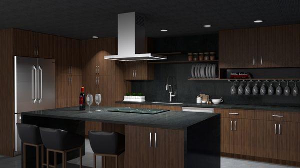 3D rendered design of your kitchen