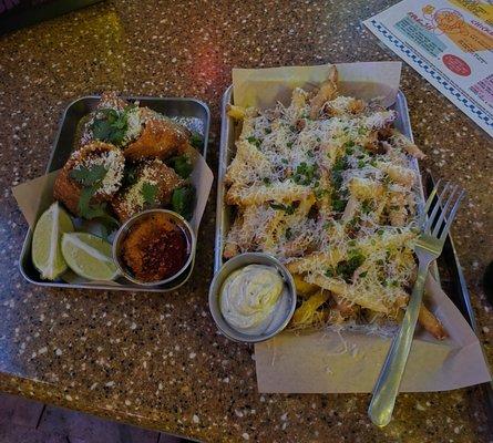 Birria egg rolls & parmesan truffle fries