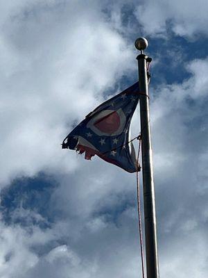 Go Ohio!? Sad looking state flag. Take it down.