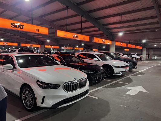 Plenty of luxury cars ready to go...