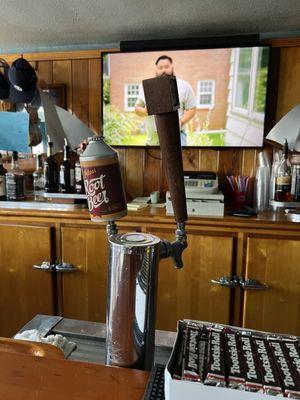 Potosi Root Beer on tap and ice cold.