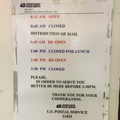 Post Office Hours
