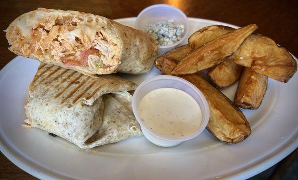 Buffalo chicken cheesesteak wrap (lunch special)