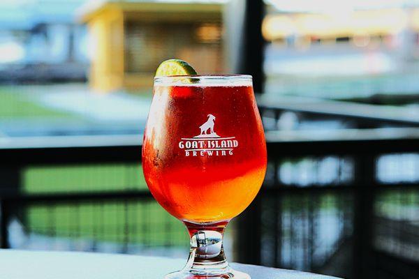 Strawberry Blonde on the patio.