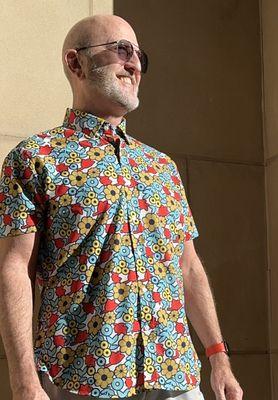 Groovy Floral Gold/Red shirt