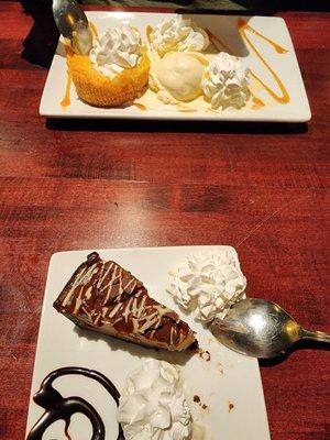 Butter cake and peanut butter pie