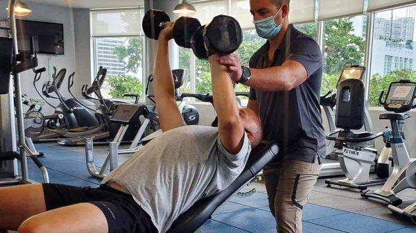 Safety is a top priority. A trainer will spot you during you exercise to maximize safety.