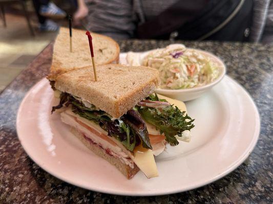 Turkey cranberry with coleslaw (great coleslaw with olives)