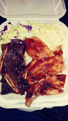 Chicken and ribs with Macaroni salad