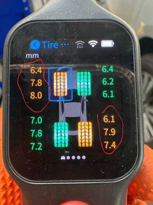 Uneven tire wear detected